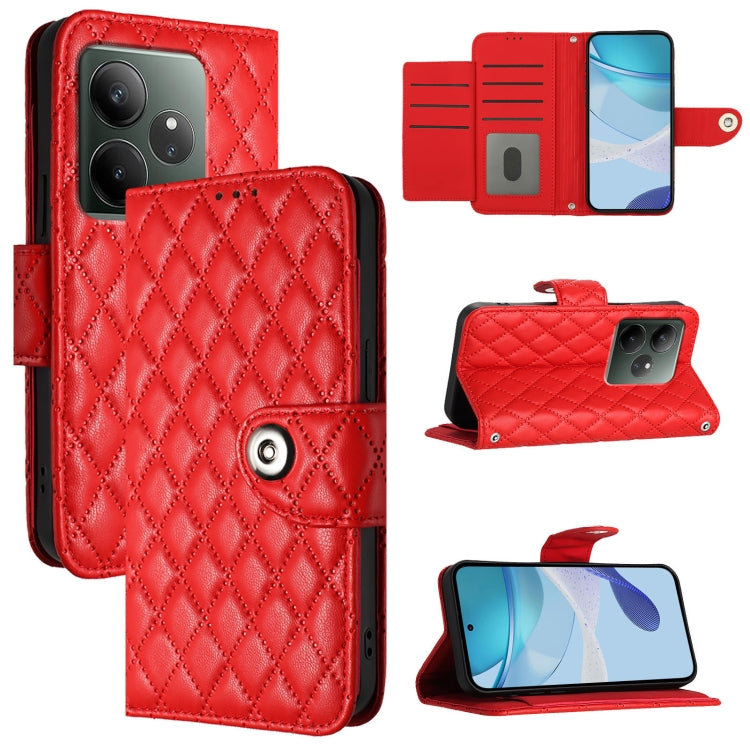 Rhombic Texture Flip Leather Phone Case with Lanyard, For Realme 14 5G Global / P3 5G India, For Realme 14 Pro+ 5G, For Realme 14 Pro 5G, For Realme GT 7 Pro 5G, For Realme 13 Pro / 13 Pro+ 5G, For Realme GT 6 5G Global, For Realme GT 6T 5G Global     ...