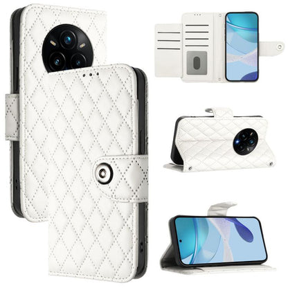 Rhombic Texture Flip Leather Phone Case with Lanyard, For Realme 14 5G Global / P3 5G India, For Realme 14 Pro+ 5G, For Realme 14 Pro 5G, For Realme GT 7 Pro 5G, For Realme 13 Pro / 13 Pro+ 5G, For Realme GT 6 5G Global, For Realme GT 6T 5G Global     ...