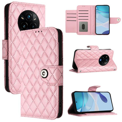 Rhombic Texture Flip Leather Phone Case with Lanyard, For Realme 14 5G Global / P3 5G India, For Realme 14 Pro+ 5G, For Realme 14 Pro 5G, For Realme GT 7 Pro 5G, For Realme 13 Pro / 13 Pro+ 5G, For Realme GT 6 5G Global, For Realme GT 6T 5G Global     ...