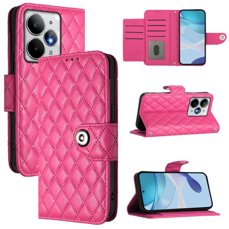 Rhombic Texture Flip Leather Phone Case with Lanyard, For Realme 16T 5G Global, For Realme C100 5G / C85 5G Global, For Realme 16 Pro+ 5G Global, For Realme 16 Pro 5G Global, For Realme P4x 5G / OnePlus Nord CE6 Lite, For Realme Note 70 4G / 70T 4G    ...