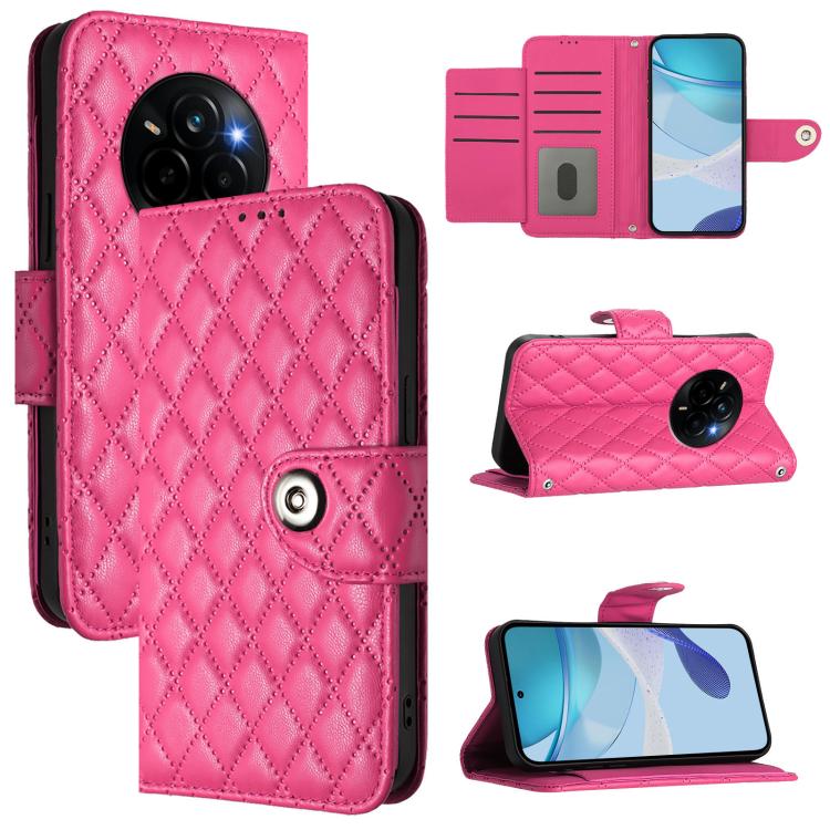 Rhombic Texture Flip Leather Phone Case with Lanyard, For Realme 16T 5G Global, For Realme C100 5G / C85 5G Global, For Realme 16 Pro+ 5G Global, For Realme 16 Pro 5G Global, For Realme P4x 5G / OnePlus Nord CE6 Lite, For Realme Note 70 4G / 70T 4G    ...