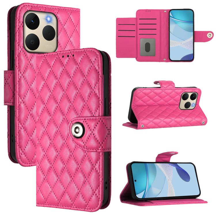 Rhombic Texture Flip Leather Phone Case with Lanyard, For Realme 16T 5G Global, For Realme C100 5G / C85 5G Global, For Realme 16 Pro+ 5G Global, For Realme 16 Pro 5G Global, For Realme P4x 5G / OnePlus Nord CE6 Lite, For Realme Note 70 4G / 70T 4G    ...