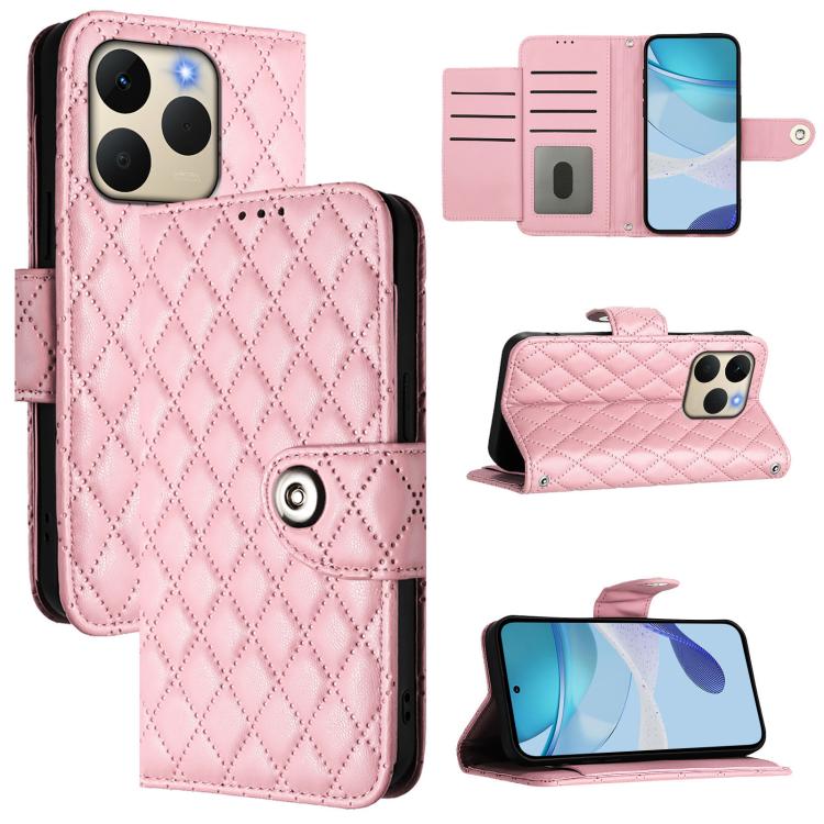 Rhombic Texture Flip Leather Phone Case with Lanyard, For Realme 16T 5G Global, For Realme C100 5G / C85 5G Global, For Realme 16 Pro+ 5G Global, For Realme 16 Pro 5G Global, For Realme P4x 5G / OnePlus Nord CE6 Lite, For Realme Note 70 4G / 70T 4G    ...