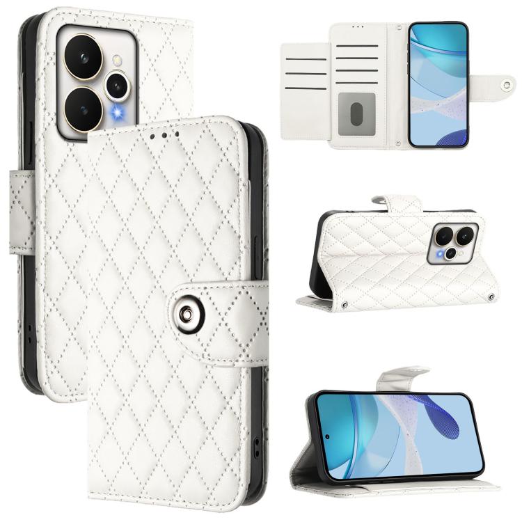 Rhombic Texture Flip Leather Phone Case with Lanyard, For Realme 16T 5G Global, For Realme C100 5G / C85 5G Global, For Realme 16 Pro+ 5G Global, For Realme 16 Pro 5G Global, For Realme P4x 5G / OnePlus Nord CE6 Lite, For Realme Note 70 4G / 70T 4G    ...