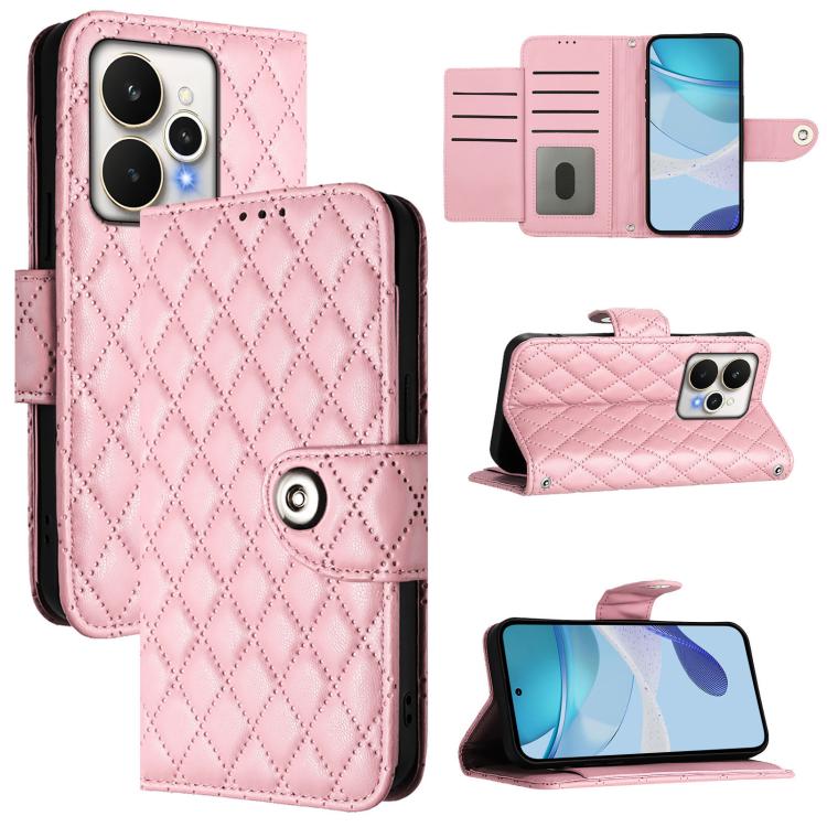 Rhombic Texture Flip Leather Phone Case with Lanyard, For Realme 16T 5G Global, For Realme C100 5G / C85 5G Global, For Realme 16 Pro+ 5G Global, For Realme 16 Pro 5G Global, For Realme P4x 5G / OnePlus Nord CE6 Lite, For Realme Note 70 4G / 70T 4G    ...