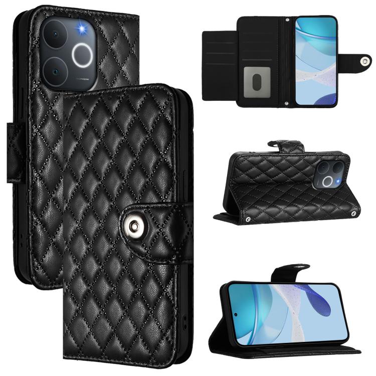 Rhombic Texture Flip Leather Phone Case with Lanyard, For Realme 16T 5G Global, For Realme C100 5G / C85 5G Global, For Realme 16 Pro+ 5G Global, For Realme 16 Pro 5G Global, For Realme P4x 5G / OnePlus Nord CE6 Lite, For Realme Note 70 4G / 70T 4G    ...