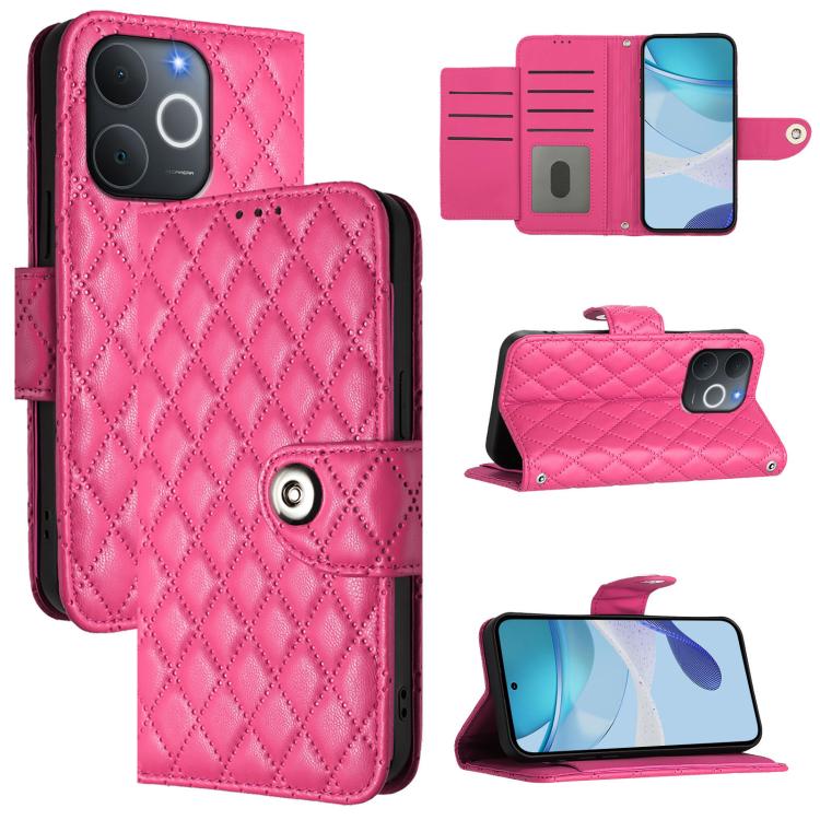 Rhombic Texture Flip Leather Phone Case with Lanyard, For Realme 16T 5G Global, For Realme C100 5G / C85 5G Global, For Realme 16 Pro+ 5G Global, For Realme 16 Pro 5G Global, For Realme P4x 5G / OnePlus Nord CE6 Lite, For Realme Note 70 4G / 70T 4G    ...
