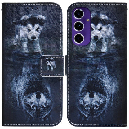 Coloured Drawing Flip Leather Phone Case, For Galaxy A57 5G, For Galaxy A37 5G / A36 5G, For Galaxy A27 5G, For Galaxy A07 4G / A06 4G / 5G, For Galaxy A36 5G / A56 5G, For Galaxy A26 5G, For Galaxy A16 5G