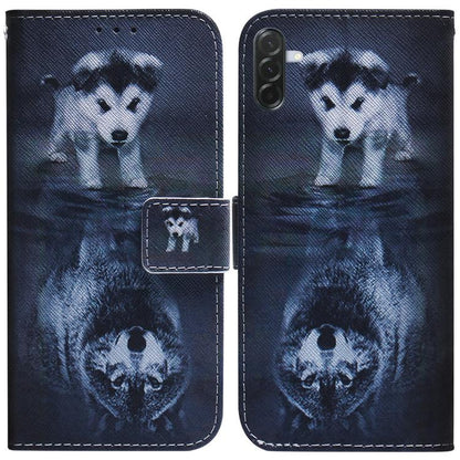 Coloured Drawing Flip Leather Phone Case, For Galaxy A57 5G, For Galaxy A37 5G / A36 5G, For Galaxy A27 5G, For Galaxy A07 4G / A06 4G / 5G, For Galaxy A36 5G / A56 5G, For Galaxy A26 5G, For Galaxy A16 5G