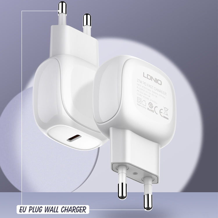LDNIO A1206C PD27W USB-C / Type-C Fast Charger with 1m Type-C Cable, EU Plug
