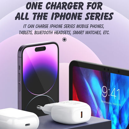 LDNIO A1206C PD27W USB-C / Type-C Fast Charger with 1m Type-C Cable, EU Plug