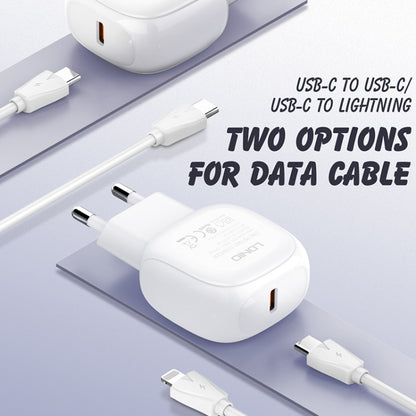 LDNIO A1206C PD27W USB-C / Type-C Fast Charger with 1m Type-C Cable, EU Plug