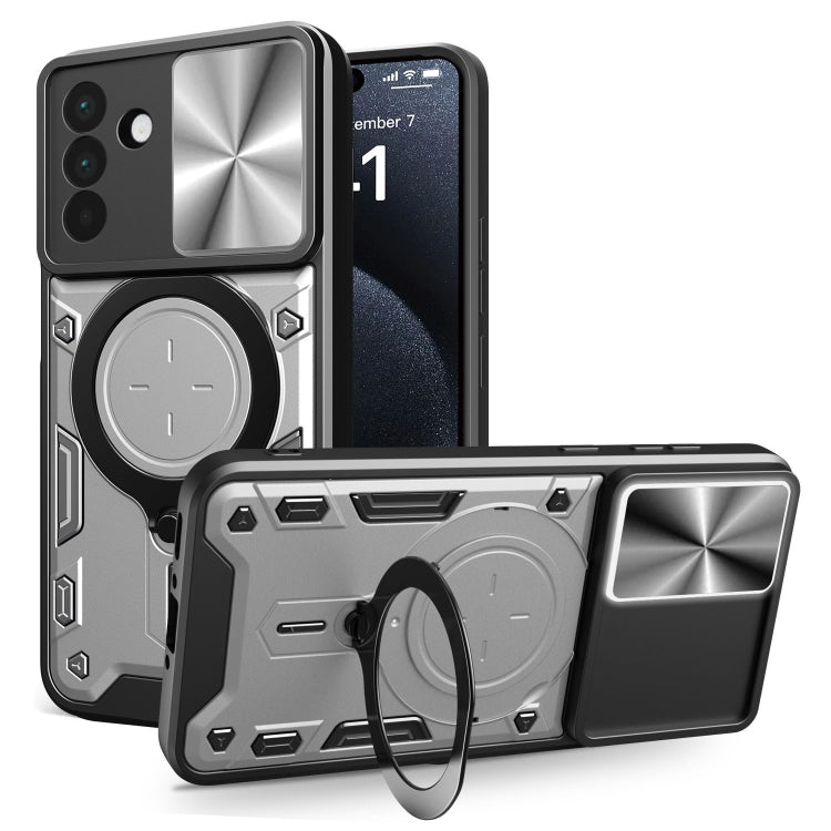 CD Texture Sliding Camshield Magnetic Holder Phone Case, For Galaxy A57 5G, For Samsung Galaxy A37 5G, For Galaxy A27 5G, For Samsung Galaxy A06 5G, For Samsung Galaxy A56 5G, For Samsung Galaxy A26 5G, For Samsung Galaxy A36 5G, For Samsung Galaxy A16...