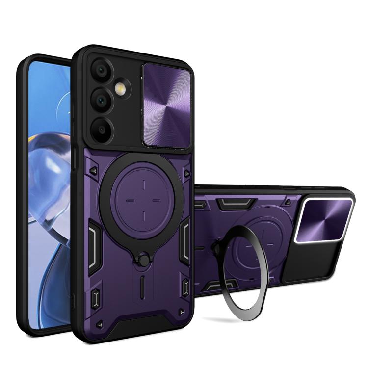 CD Texture Sliding Camshield Magnetic Holder Phone Case, For Galaxy A57 5G, For Samsung Galaxy A37 5G, For Galaxy A27 5G, For Samsung Galaxy A06 5G, For Samsung Galaxy A56 5G, For Samsung Galaxy A26 5G, For Samsung Galaxy A36 5G, For Samsung Galaxy A16...