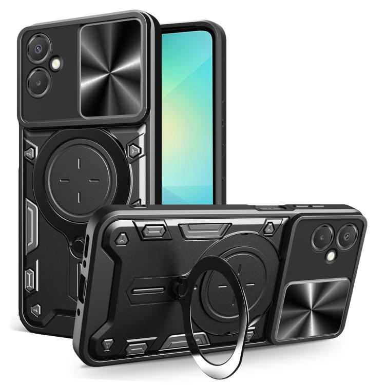 CD Texture Sliding Camshield Magnetic Holder Phone Case, For Galaxy A57 5G, For Samsung Galaxy A37 5G, For Galaxy A27 5G, For Samsung Galaxy A06 5G, For Samsung Galaxy A56 5G, For Samsung Galaxy A26 5G, For Samsung Galaxy A36 5G, For Samsung Galaxy A16...