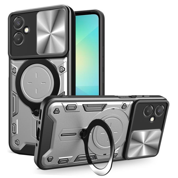 CD Texture Sliding Camshield Magnetic Holder Phone Case, For Galaxy A57 5G, For Samsung Galaxy A37 5G, For Galaxy A27 5G, For Samsung Galaxy A06 5G, For Samsung Galaxy A56 5G, For Samsung Galaxy A26 5G, For Samsung Galaxy A36 5G, For Samsung Galaxy A16...