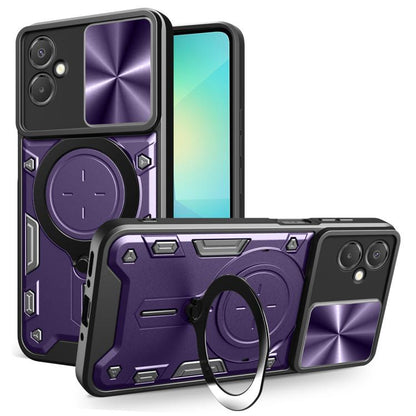 CD Texture Sliding Camshield Magnetic Holder Phone Case, For Galaxy A57 5G, For Samsung Galaxy A37 5G, For Galaxy A27 5G, For Samsung Galaxy A06 5G, For Samsung Galaxy A56 5G, For Samsung Galaxy A26 5G, For Samsung Galaxy A36 5G, For Samsung Galaxy A16...