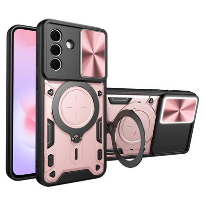 CD Texture Sliding Camshield Magnetic Holder Phone Case, For Galaxy A57 5G, For Samsung Galaxy A37 5G, For Galaxy A27 5G, For Samsung Galaxy A06 5G, For Samsung Galaxy A56 5G, For Samsung Galaxy A26 5G, For Samsung Galaxy A36 5G, For Samsung Galaxy A16...