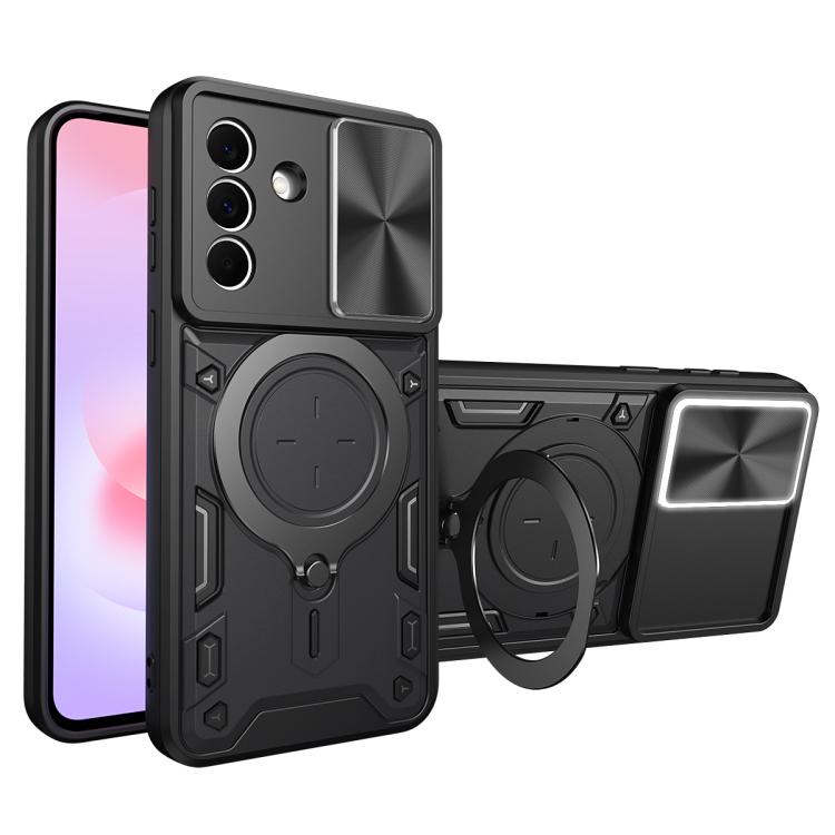 CD Texture Sliding Camshield Magnetic Holder Phone Case, For Galaxy A57 5G, For Samsung Galaxy A37 5G, For Galaxy A27 5G, For Samsung Galaxy A06 5G, For Samsung Galaxy A56 5G, For Samsung Galaxy A26 5G, For Samsung Galaxy A36 5G, For Samsung Galaxy A16...