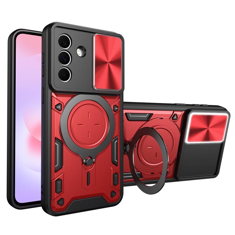 CD Texture Sliding Camshield Magnetic Holder Phone Case, For Galaxy A57 5G, For Samsung Galaxy A37 5G, For Galaxy A27 5G, For Samsung Galaxy A06 5G, For Samsung Galaxy A56 5G, For Samsung Galaxy A26 5G, For Samsung Galaxy A36 5G, For Samsung Galaxy A16...