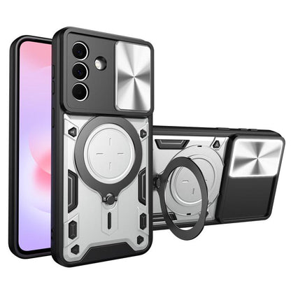 CD Texture Sliding Camshield Magnetic Holder Phone Case, For Galaxy A57 5G, For Samsung Galaxy A37 5G, For Galaxy A27 5G, For Samsung Galaxy A06 5G, For Samsung Galaxy A56 5G, For Samsung Galaxy A26 5G, For Samsung Galaxy A36 5G, For Samsung Galaxy A16...