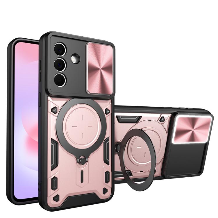 CD Texture Sliding Camshield Magnetic Holder Phone Case, For Galaxy A57 5G, For Samsung Galaxy A37 5G, For Galaxy A27 5G, For Samsung Galaxy A06 5G, For Samsung Galaxy A56 5G, For Samsung Galaxy A26 5G, For Samsung Galaxy A36 5G, For Samsung Galaxy A16...