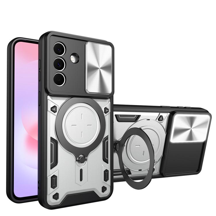 CD Texture Sliding Camshield Magnetic Holder Phone Case, For Galaxy A57 5G, For Samsung Galaxy A37 5G, For Galaxy A27 5G, For Samsung Galaxy A06 5G, For Samsung Galaxy A56 5G, For Samsung Galaxy A26 5G, For Samsung Galaxy A36 5G, For Samsung Galaxy A16...