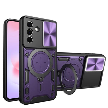 CD Texture Sliding Camshield Magnetic Holder Phone Case, For Galaxy A57 5G, For Samsung Galaxy A37 5G, For Galaxy A27 5G, For Samsung Galaxy A06 5G, For Samsung Galaxy A56 5G, For Samsung Galaxy A26 5G, For Samsung Galaxy A36 5G, For Samsung Galaxy A16...