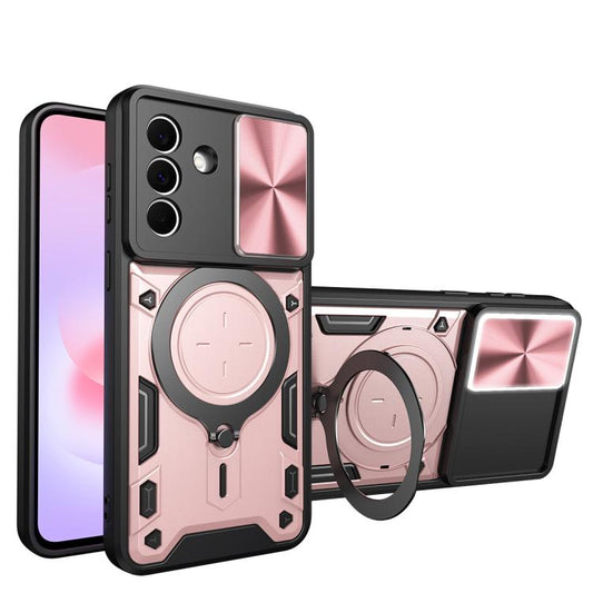 CD Texture Sliding Camshield Magnetic Holder Phone Case, For Galaxy A57 5G, For Samsung Galaxy A37 5G, For Galaxy A27 5G, For Samsung Galaxy A06 5G, For Samsung Galaxy A56 5G, For Samsung Galaxy A26 5G, For Samsung Galaxy A36 5G, For Samsung Galaxy A16...