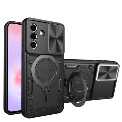 CD Texture Sliding Camshield Magnetic Holder Phone Case, For Galaxy A57 5G, For Samsung Galaxy A37 5G, For Galaxy A27 5G, For Samsung Galaxy A06 5G, For Samsung Galaxy A56 5G, For Samsung Galaxy A26 5G, For Samsung Galaxy A36 5G, For Samsung Galaxy A16...