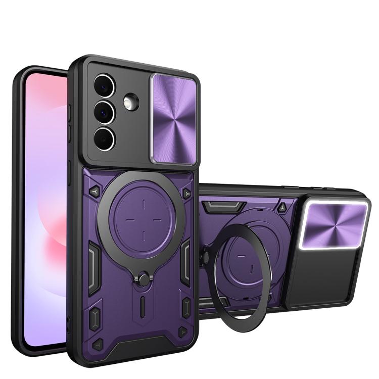CD Texture Sliding Camshield Magnetic Holder Phone Case, For Galaxy A57 5G, For Samsung Galaxy A37 5G, For Galaxy A27 5G, For Samsung Galaxy A06 5G, For Samsung Galaxy A56 5G, For Samsung Galaxy A26 5G, For Samsung Galaxy A36 5G, For Samsung Galaxy A16...