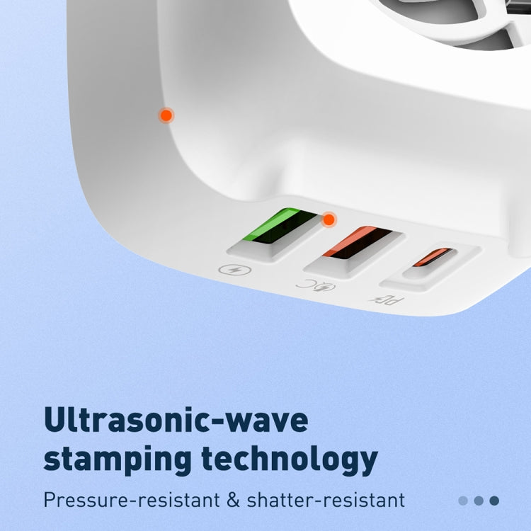 LDNIO Q334 32W Type-C + Dual USB Port Charger with 1m Micro USB Data Cable, EU Plug