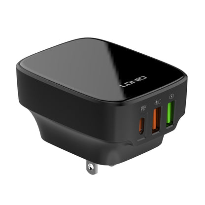LDNIO Q334 32W Type-C + Dual USB Port Charger with 1m 8 Pin Data Cable, EU Plug, UK Plug, US Plug