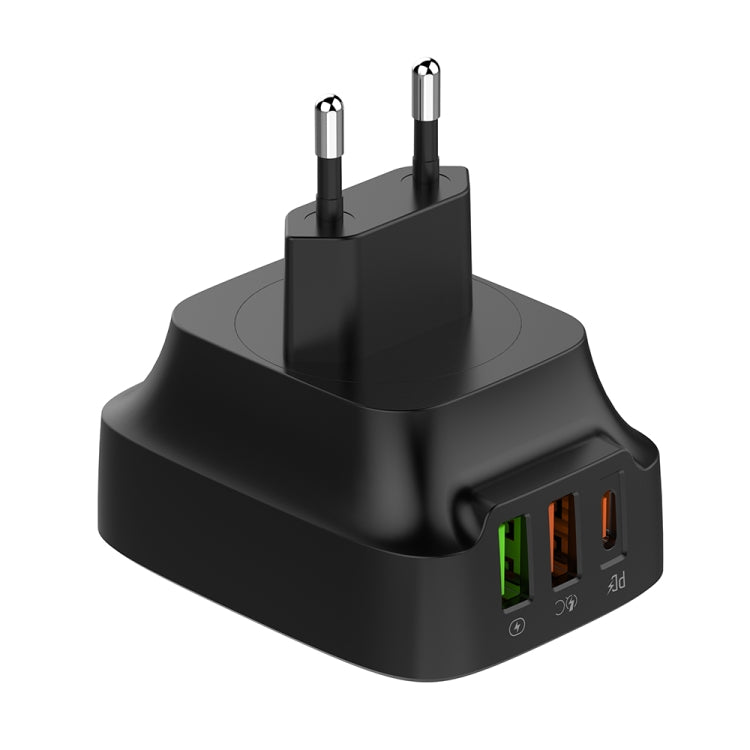 LDNIO Q334 32W Type-C + Dual USB Port Charger with 1m USB-C / Type-C Data Cable, EU Plug, UK Plug, US Plug