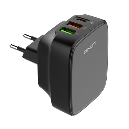 LDNIO Q334 32W Type-C + Dual USB Port Charger with 1m USB-C / Type-C Data Cable, EU Plug, UK Plug, US Plug