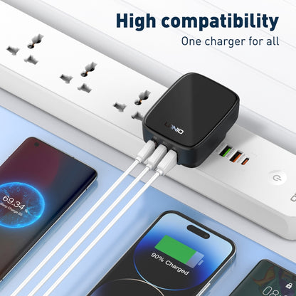 LDNIO Q334 32W Type-C + Dual USB Port Charger with 1m USB-C / Type-C Data Cable, EU Plug, UK Plug, US Plug