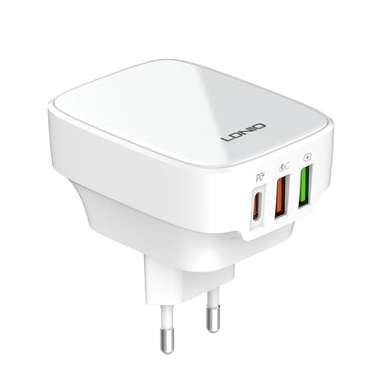 LDNIO Q334 32W Type-C + Dual USB Port Charger with 1m USB-C / Type-C to USB-C / Type-C Data Cable, EU Plug, UK Plug, US Plug