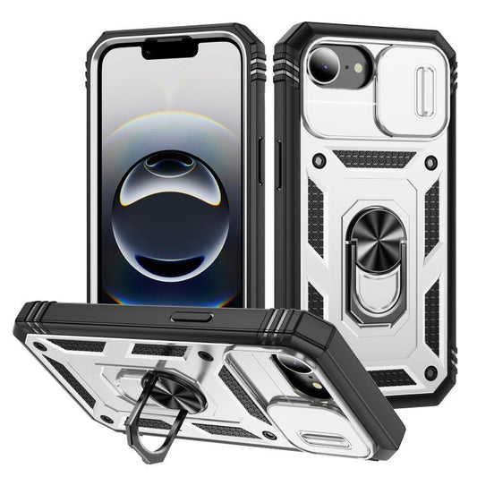 Sliding Camshield TPU + PC Phone Case with Holder, For iPhone 17e / 16e, For iPhone 17 Pro Max, For iPhone 17 Pro, For iPhone 17, For iPhone Air, For iPhone 16 Pro Max, For iPhone 16 Pro, For iPhone 16 Plus, For iPhone 16