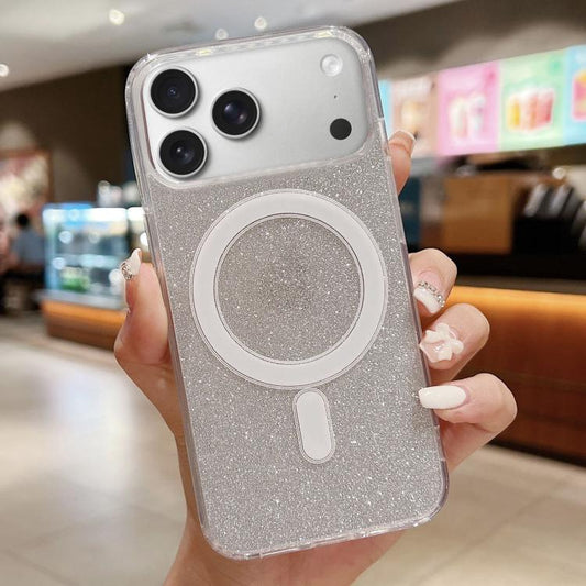Acrylic Transparent Glitter MagSafe Phone Case, For iPhone 18 Pro / 17 Pro, For iPhone 18 Pro Max / 17 Pro Max, For iPhone 17e / 16e, For iPhone 17, For iPhone Air, For iPhone 16 Pro Max, For iPhone 16 Pro, For iPhone 16 Plus, For iPhone 16            ...