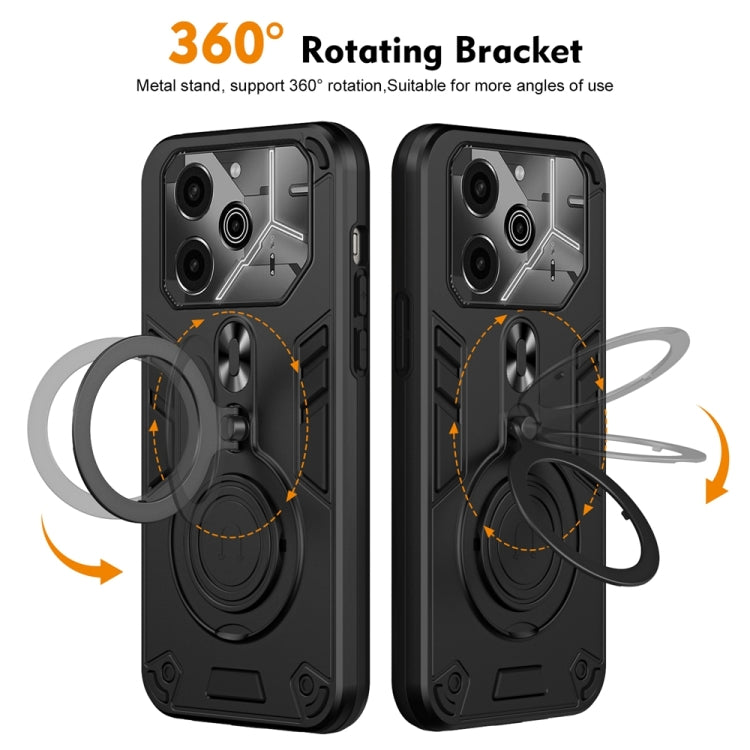 Metal Ring 360 Degree Rotating Holder PC Hybrid TPU Phone Case, For Tecno Pova 6, For Tecno Camon 30 Pro 5G, For Tecno Camon 30 4G