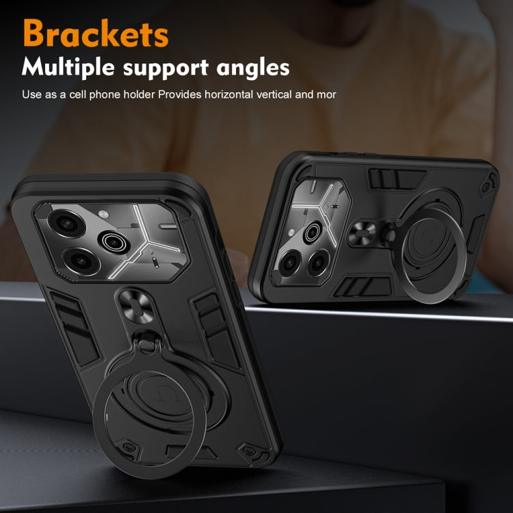 Metal Ring 360 Degree Rotating Holder PC Hybrid TPU Phone Case, For Tecno Pova 6, For Tecno Camon 30 Pro 5G, For Tecno Camon 30 4G