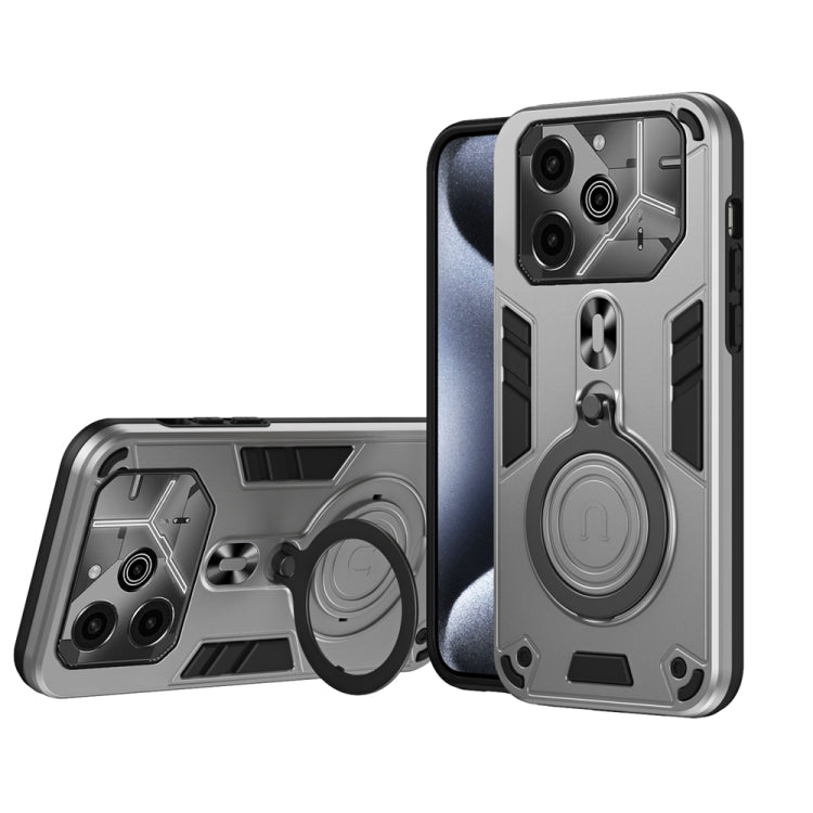 Metal Ring 360 Degree Rotating Holder PC Hybrid TPU Phone Case, For Tecno Pova 6, For Tecno Camon 30 Pro 5G, For Tecno Camon 30 4G
