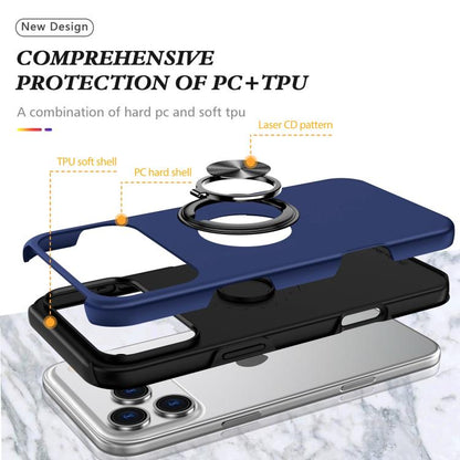 Coque de téléphone magnétique en PC + TPU avec support annulaire invisible, Pour iPhone 17e / 16e, Pour iPhone 17 Pro Max, Pour iPhone 17, Pour iPhone Air, Pour iPhone 16 Pro Max, Pour iPhone 16 Pro, Pour iPhone 16 Plus, Pour iPhone 16