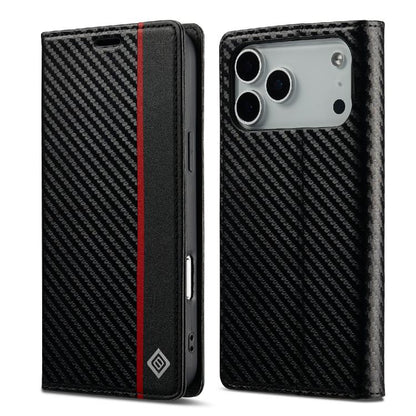 LC.IMEEKE Carbon Fiber Leather Phone Case, For iPhone 17e / 16e, For iPhone 17 Pro Max, For iPhone 17 Pro, For iPhone 17, For iPhone Air, For iPhone 16 Pro Max, For iPhone 16 Pro, For iPhone 16 Plus, For iPhone 16