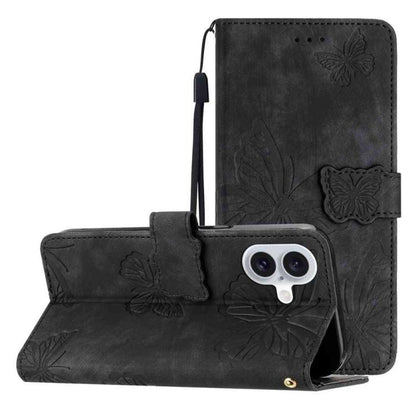 Skin-feel Embossed Butterfly Leather Phone Case, For iPhone 18 Pro / 17 Pro, For iPhone 18 Pro Max / 17 Pro Max, For iPhone 17, For iPhone Air, For iPhone 16 Pro Max, For iPhone 16 Pro, For iPhone 16 Plus, For iPhone 16