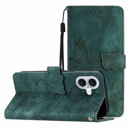 Skin-feel Embossed Butterfly Leather Phone Case, For iPhone 18 Pro / 17 Pro, For iPhone 18 Pro Max / 17 Pro Max, For iPhone 17, For iPhone Air, For iPhone 16 Pro Max, For iPhone 16 Pro, For iPhone 16 Plus, For iPhone 16