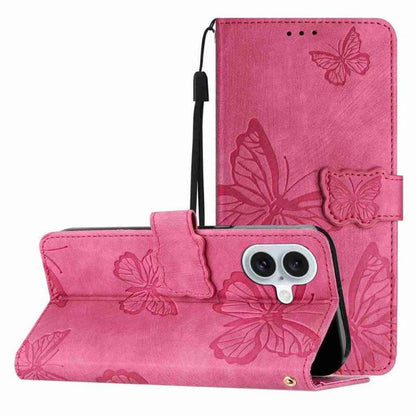 Skin-feel Embossed Butterfly Leather Phone Case, For iPhone 18 Pro / 17 Pro, For iPhone 18 Pro Max / 17 Pro Max, For iPhone 17, For iPhone Air, For iPhone 16 Pro Max, For iPhone 16 Pro, For iPhone 16 Plus, For iPhone 16
