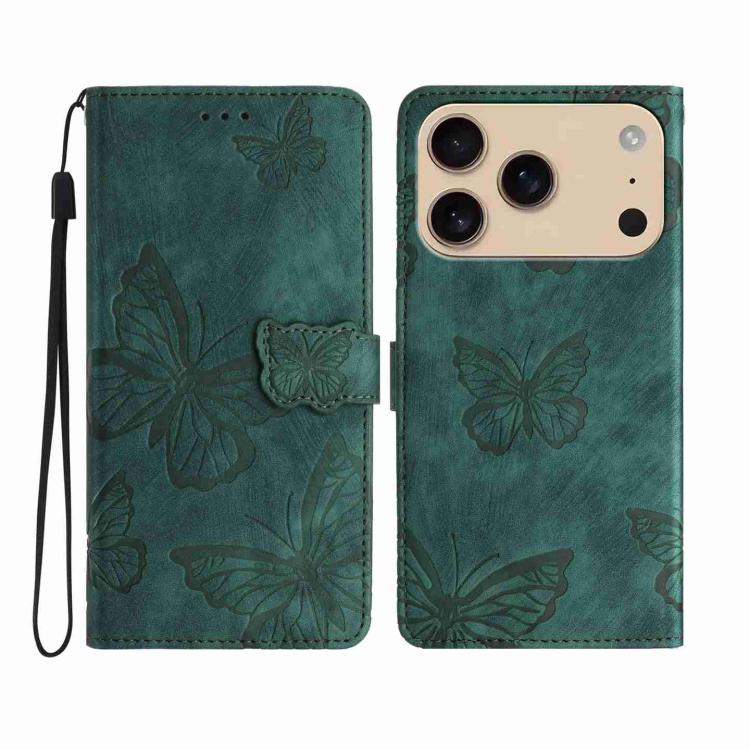 Skin-feel Embossed Butterfly Leather Phone Case, For iPhone 18 Pro / 17 Pro, For iPhone 18 Pro Max / 17 Pro Max, For iPhone 17, For iPhone Air, For iPhone 16 Pro Max, For iPhone 16 Pro, For iPhone 16 Plus, For iPhone 16