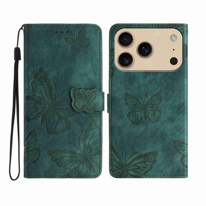 Skin-feel Embossed Butterfly Leather Phone Case, For iPhone 18 Pro / 17 Pro, For iPhone 18 Pro Max / 17 Pro Max, For iPhone 17, For iPhone Air, For iPhone 16 Pro Max, For iPhone 16 Pro, For iPhone 16 Plus, For iPhone 16