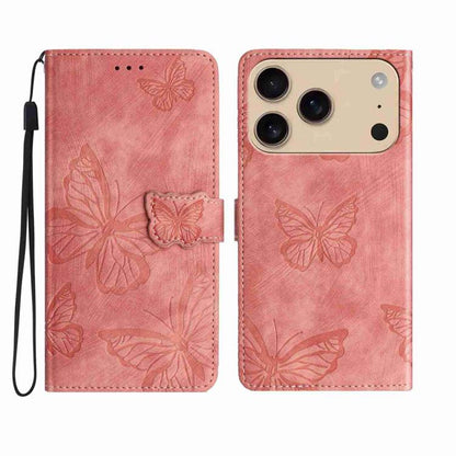 Skin-feel Embossed Butterfly Leather Phone Case, For iPhone 18 Pro / 17 Pro, For iPhone 18 Pro Max / 17 Pro Max, For iPhone 17, For iPhone Air, For iPhone 16 Pro Max, For iPhone 16 Pro, For iPhone 16 Plus, For iPhone 16